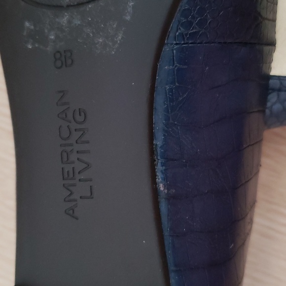 EUC AMERICAN LIVING Donica Braided Rope Toe Tie Ballet Flats - Navy 8-$25 for 2 - Picture 5 of 6